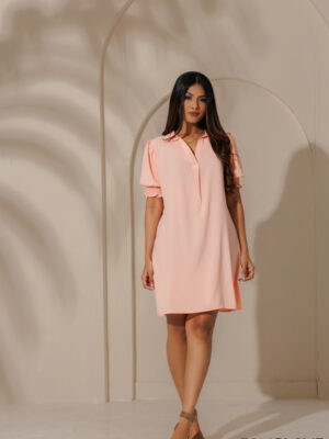 RUBY SMOCKED SLEEVE A-LINE DRESS