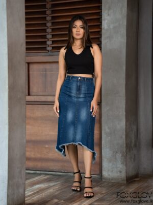 SHARK BITE DENIM SKIRT