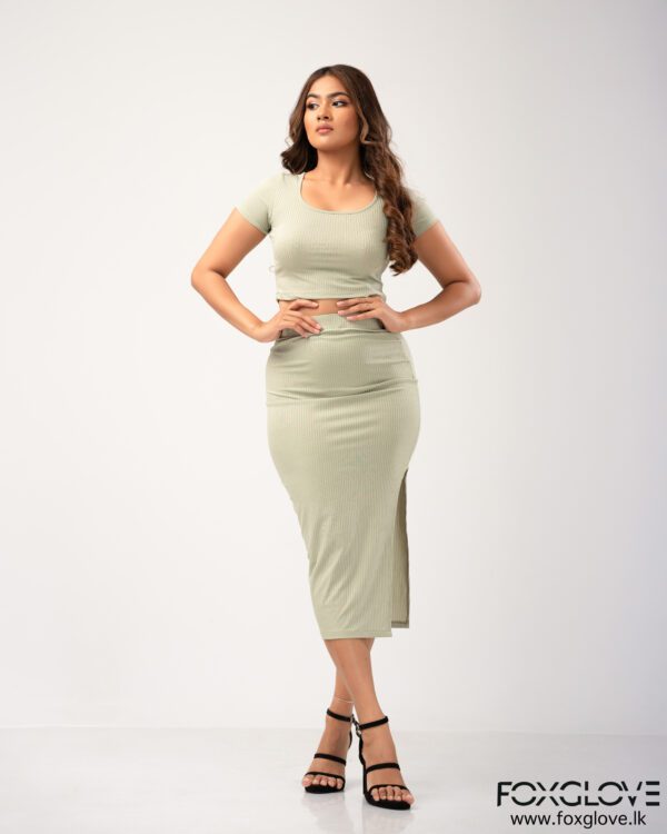 RIB CROP TOP AND SKIRT SET
