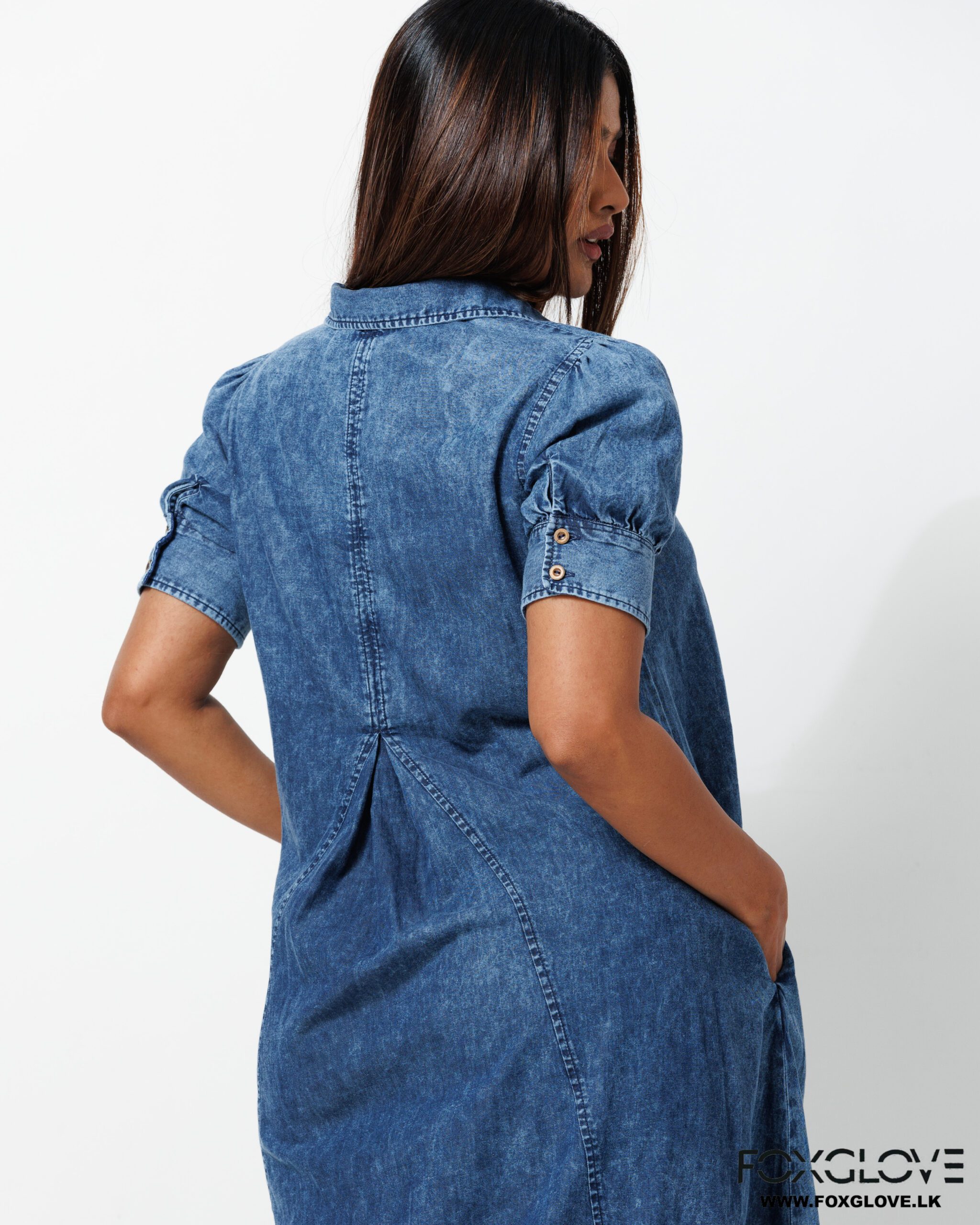 WILMA CHAMBRAY LONG DRESS - Image 2