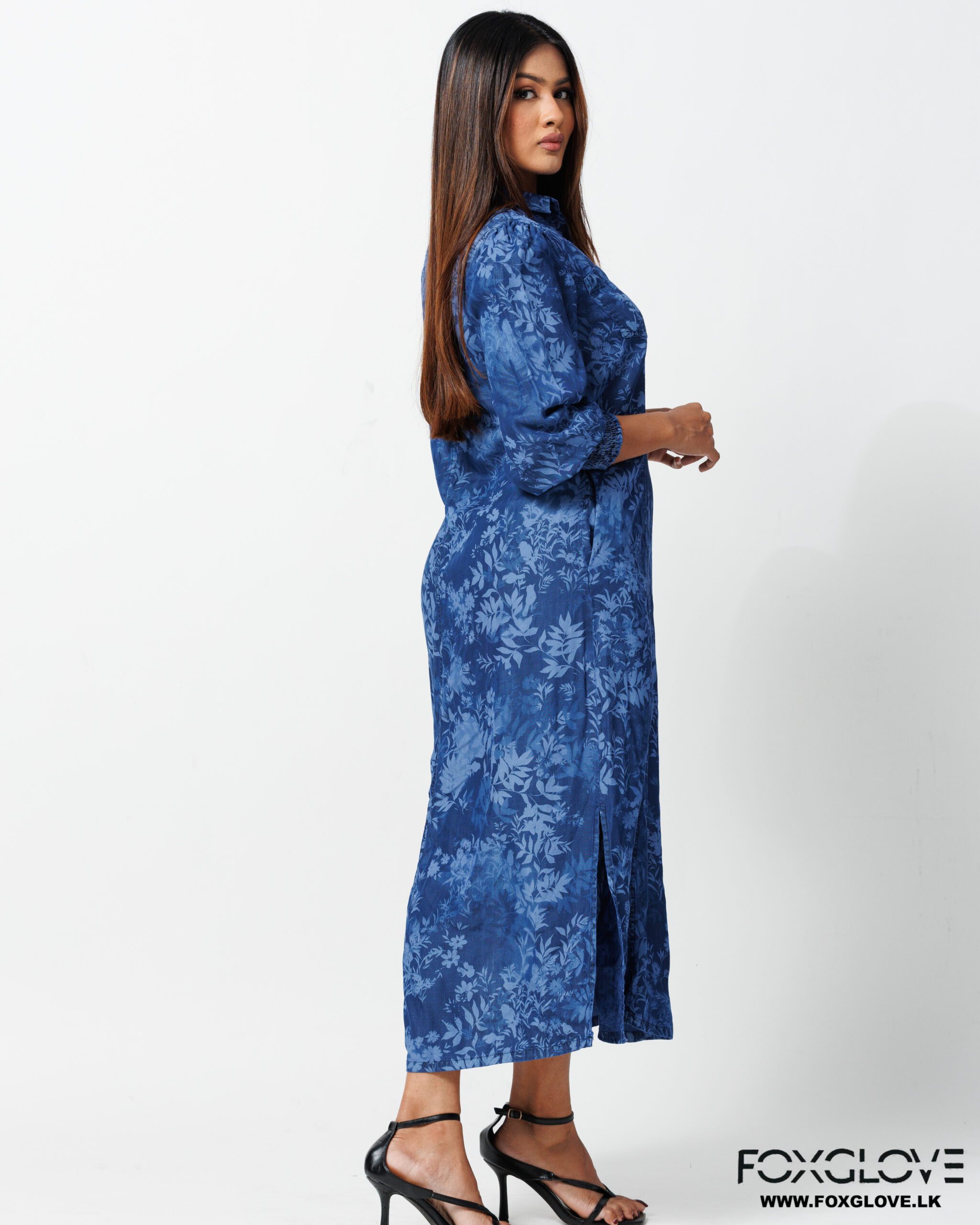TENCEL FLORAL SHIRT MAXI DRESS - Image 3
