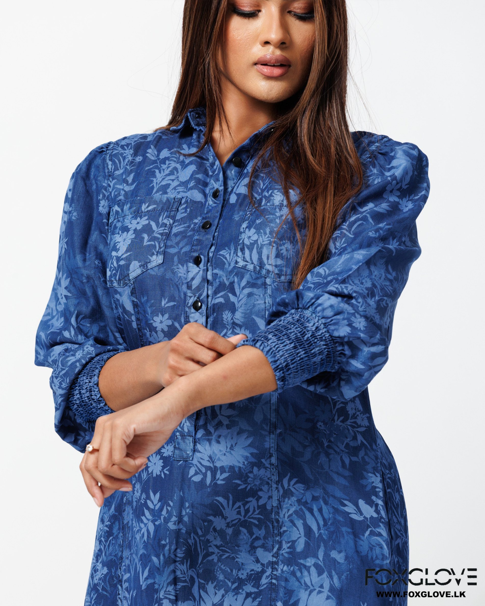 TENCEL FLORAL SHIRT MAXI DRESS - Image 2