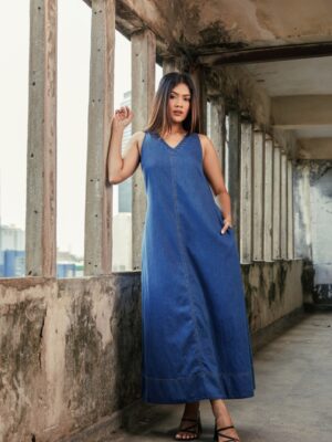 TARA A-LINE DENIM DRESS