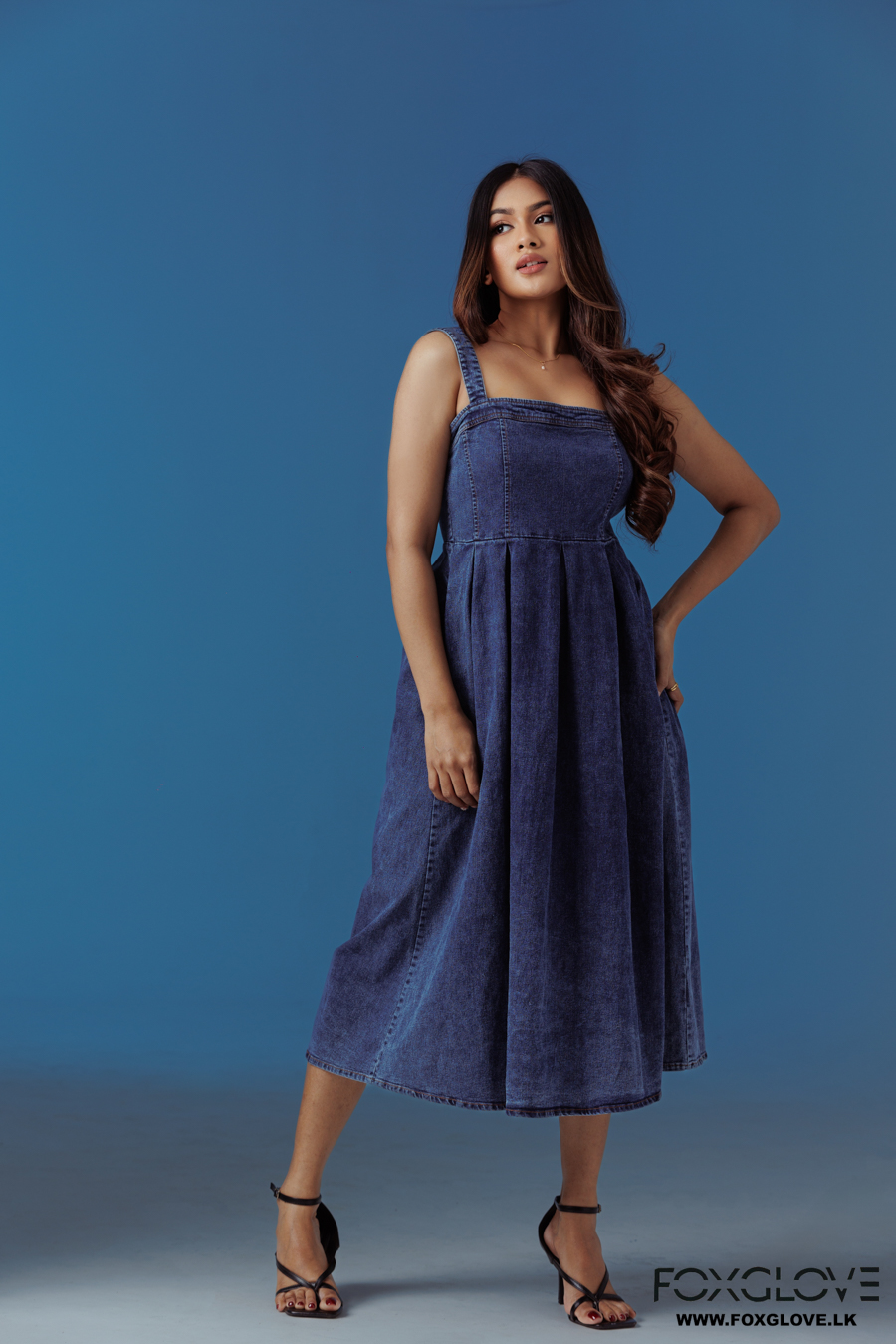 ANDREA DENIM MIDI DRESS - Image 2