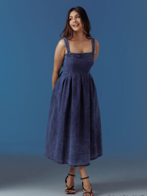ANDREA DENIM MIDI DRESS