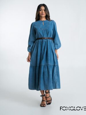 CHAMBRAY LOLA MIDI DRESS