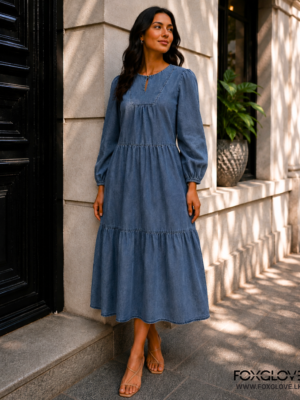 CHAMBRAY LOLA MIDI DRESS